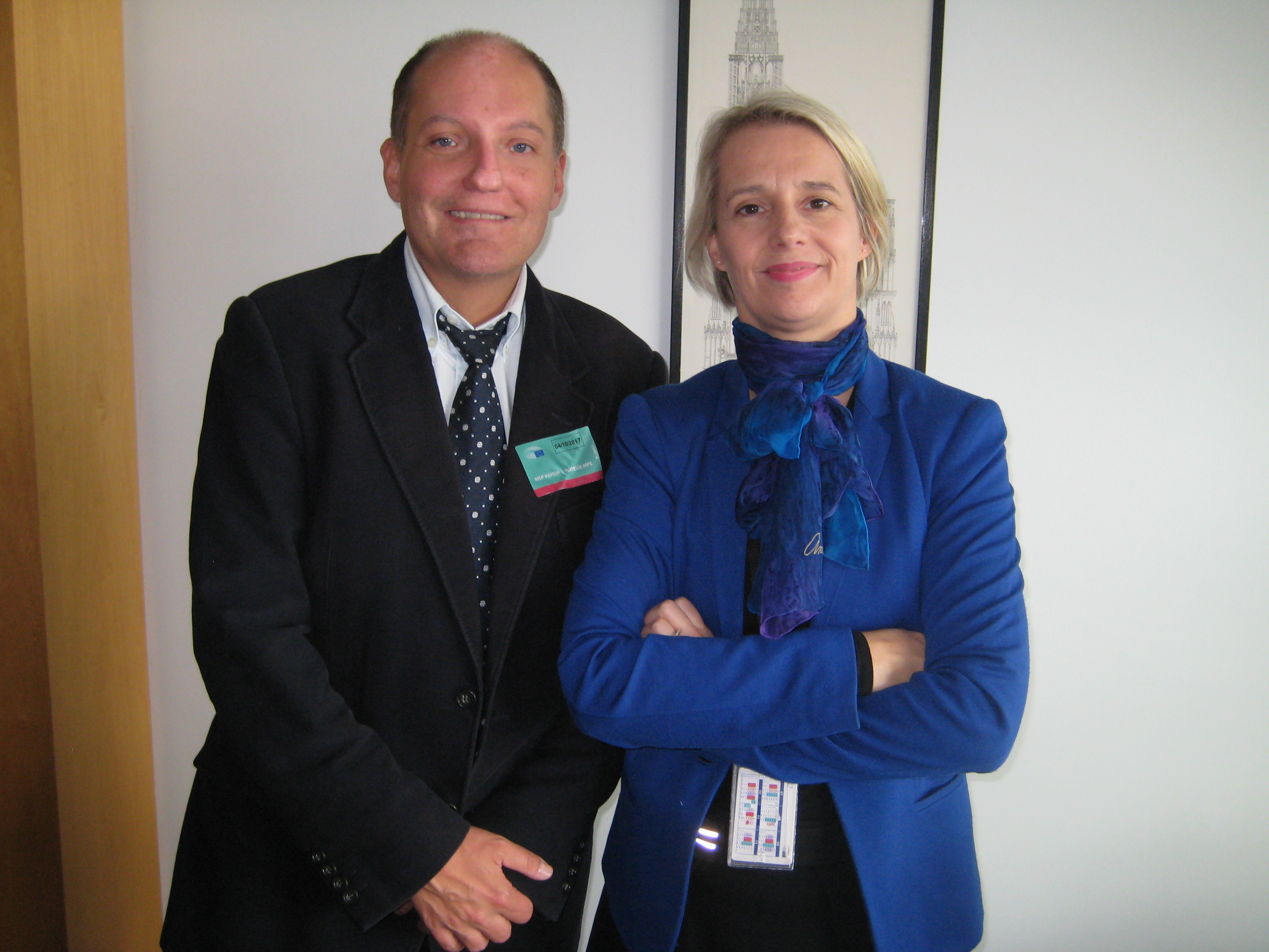 Foto: zleva Lupoměský spolu s europoslankyní Helgou Stevens z Belgie